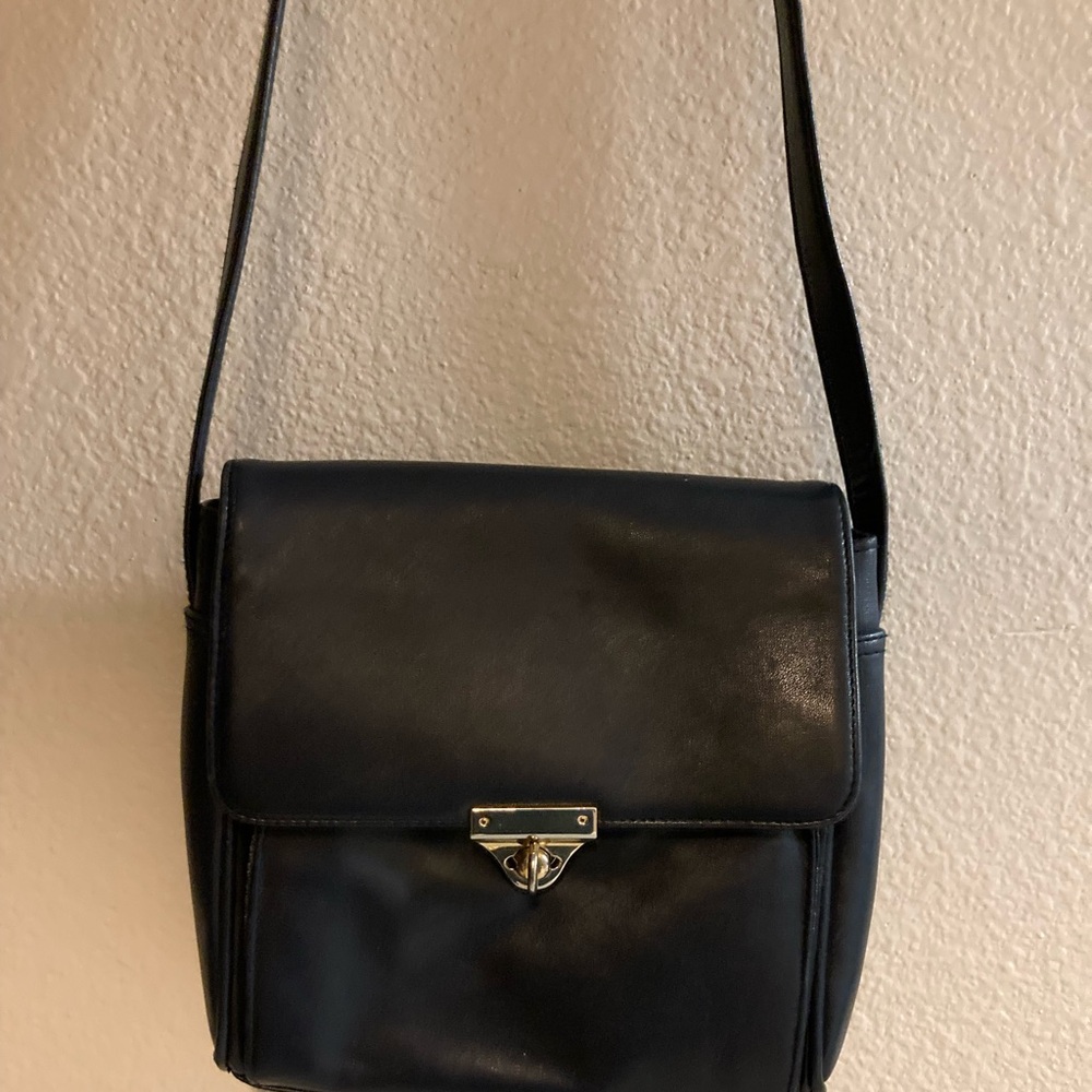 Diamicci Black and Blue Leather Crossbody Bag